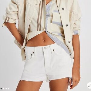 White Agolde cut of shorts